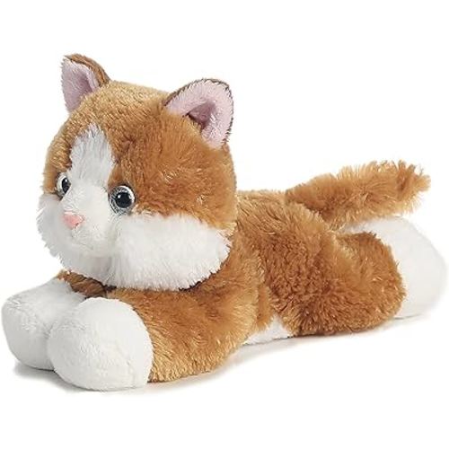 Aurora® Adorable Mini Flopsie™ Sunshine Tabby™ Stuffed Animal - Playful Ease - Timeless Companions - Brown 8 Inches