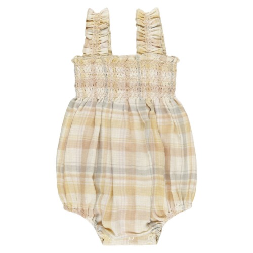 Julia Pastel Plaid Cotton Romper