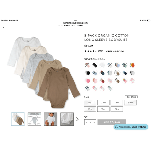 5-Pack Organic Cotton Long Sleeve Bodysuits | Honest Baby Clothing