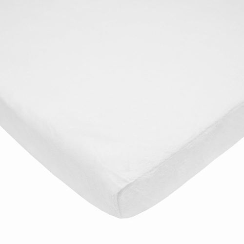 American Baby Company Heavenly Soft Chenille Fitted Pack N Play Playard Sheet 27" x 39", Warm and Cozy Chenille Pack and Play Sheet, White, for Boys and Girls, Fits Most Mini Crib Mattresses