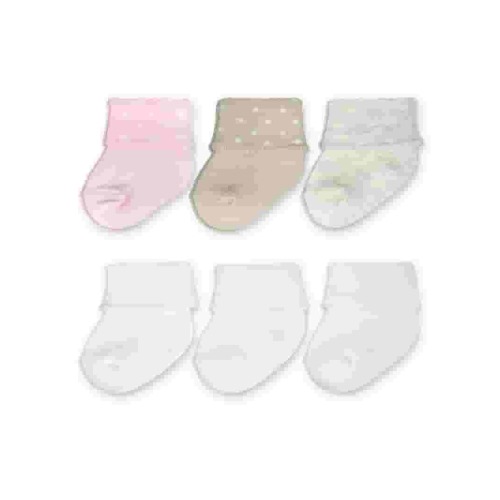 Carter's Child of Mine, Newborn Girl Folded Cuff Socks, 6 Pack, 0-6M
