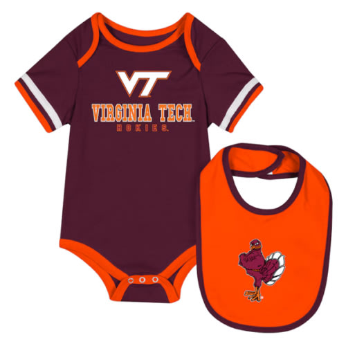 Virginia Tech Hokies Colosseum Newborn & Infant Bodysuit & Bib Set - Maroon
