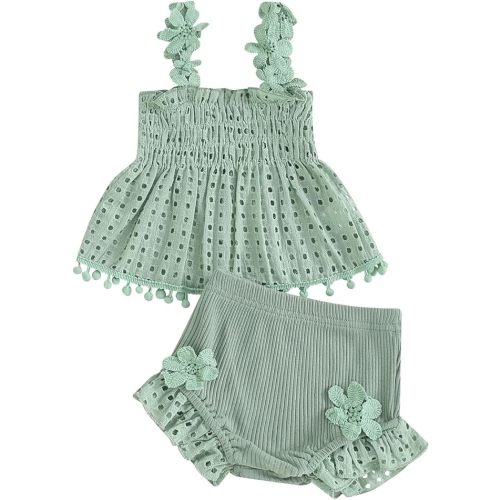 Sleeveless Floral Top Ribbed Shorts