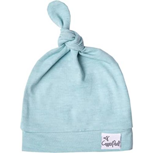 Copper Pearl Baby Beanie Hat Top Knot Stretchy Soft Sonny