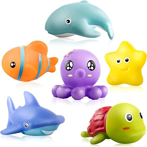Hely Cancy Bath Toys for Kids - No Hole Baby Bath Toys, 1 Year Old Bath Toys for Infant Boys Girls Shower Water Pool Toys