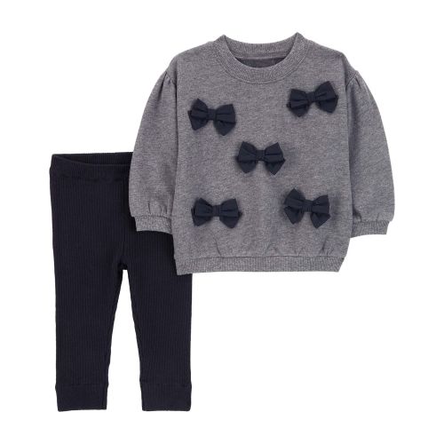 Baby 2-Piece Bow Pullover & Fleece Pant Set