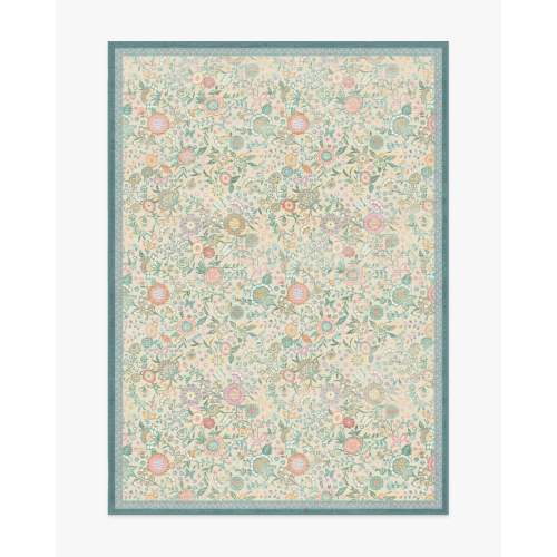 Bridgerton Royal Garden Ivory & Jade Rug | Ruggable