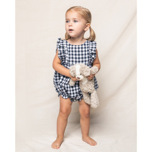 Ruffled Romper 3-6
M, Navy Gingham - Petite Plume | Maisonette