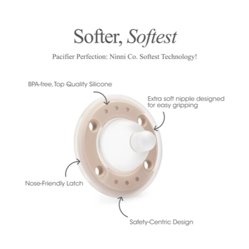 Ninni Pacifier- Oatmeal 2 Pack Pacifier Like Breast – Ninni Co