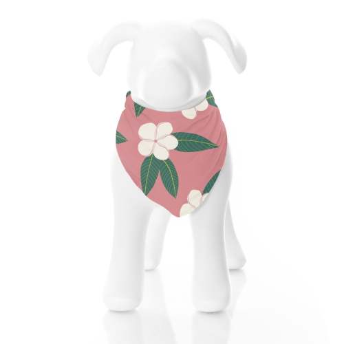 Print Dog Bandana in Strawberry Plumeria
