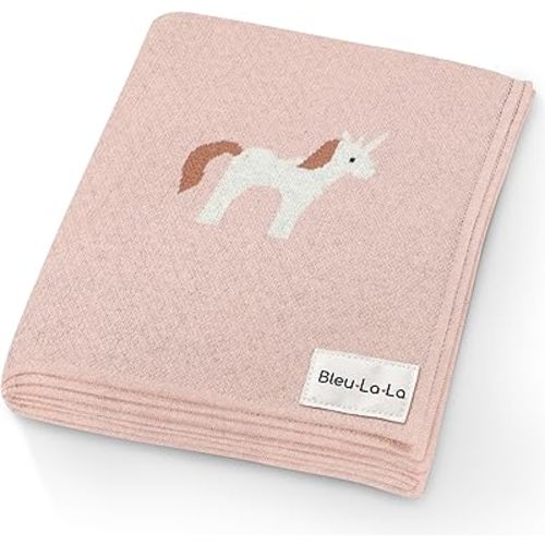 Baby Swaddle Blanket for Girls 100% Cotton Buttery Soft Cozy Receiving Swaddle Crib Stroller Blanket for Shower Gift Registry for Newborns, Infants, Toddlers (Unicorn - Pink)