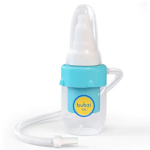 Bubzi Co Quick-Relief Baby Nasal Aspirator, Baby Nose Sucker for Sinus Congestion Relief, Reusable Snot Remover with Storage Case