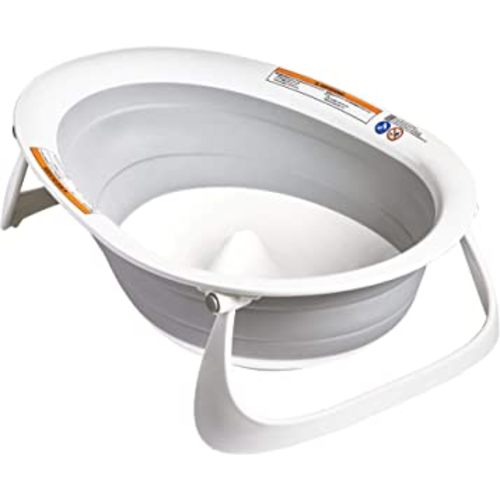 Boon Naked 2-Position Collapsible Baby Bathtub, Recline or Sit Up for Infants and Toddlers - Gray