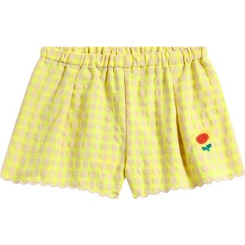 Vichy Sunflower Embroidered Neon Check Shorts, 3M