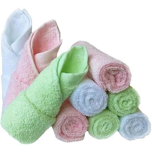 9 Pcs Baby Washcloths, 10''x10'' Absorbent Baby Wash Cloth for Newborn - Natural Soft Face Towels, Newborn Baby & Toddlers Burp Cloths, Wipes, Infants Essentials, Baby Registry as Shower