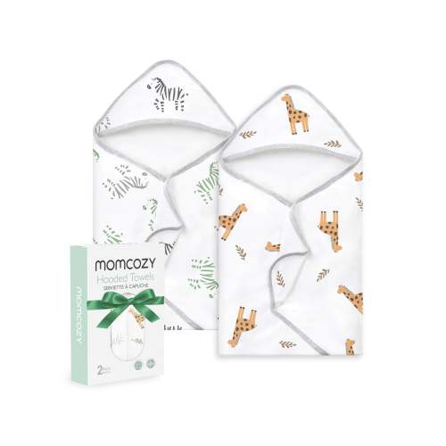 2-Pack Momcozy Baby Hooded Towels - Starry Sky Design
