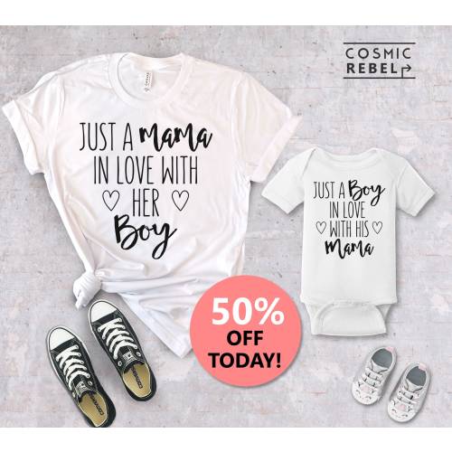 Just a Boy in Love with his Mama Matching Tee | Mom and Baby Boy | Baby Bodysuit | Mother's Day Gift | Mother's Day Kids | Mom and Baby Boy