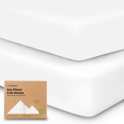 KeaBabies 2pk Isla Fitted Crib Sheets for Boys, Girls, Baby Crib Sheet, Fits Standard Nursery Crib Mattresses (Soft White)