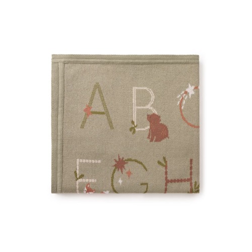 Alphabet Cotton Knit Blanket, 0-24 M