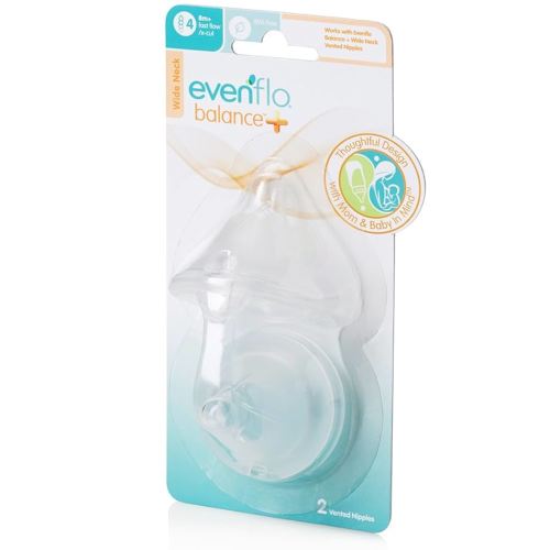 Amazon.com : Evenflo Feeding Balance Plus Wide Neck Nipples for The Balance Plus Wide Neck Baby Bottles - Helps Reduce Colic - Fast Flow/X-Cut, 8 Months and Up (Pack of 2) : Baby