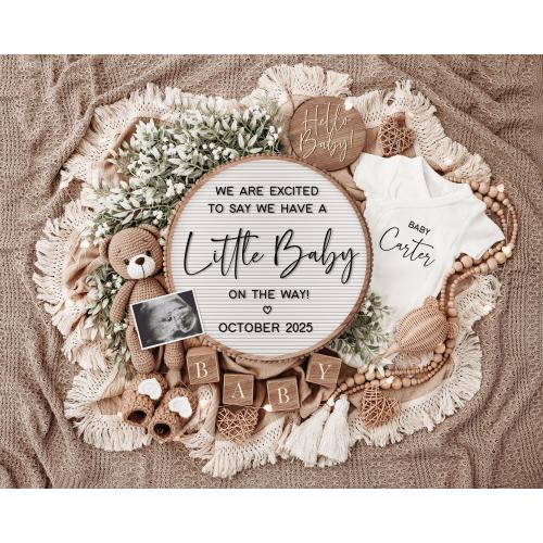 Digital Pregnancy Announcement, Baby Announcement, Baby Reveal, Social Media Reveal, Secret, Editable Template