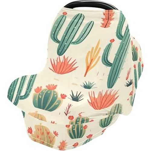 Cactus Desert Baby Car Seat Cover Nursing Covers Breastfeeding Scarf Infant Carseat Canopy for Mom Baby Gift