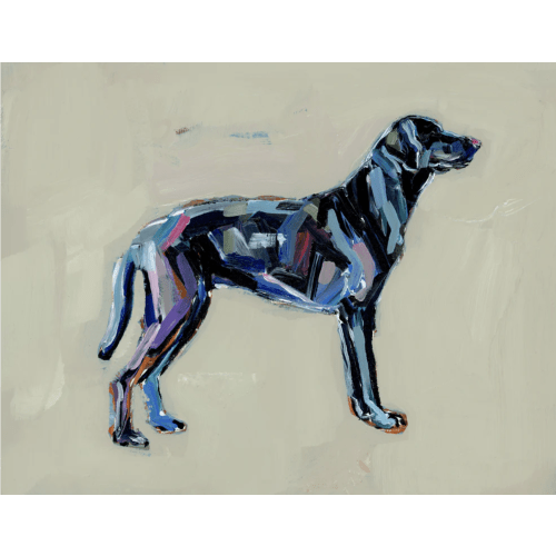 Black Lab print / 10x8 / tan background