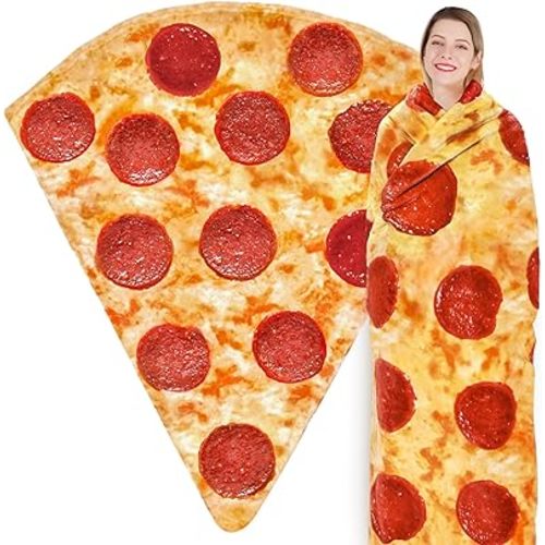 Jorbest Pizzas Blanket Adult Kids and Baby Size for Birthday Gifts, Double Sided Food Throw Blanket Funny Gifts for Women Men Teen, 285 GSM Soft Flannel Taco Blanket (Red, 60 inches)