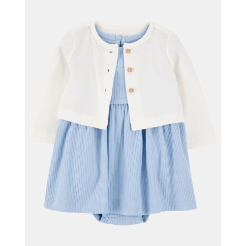 Baby 2-Piece Bodysuit Dress & Cardigan Set - Blue - Carter's | Carter's