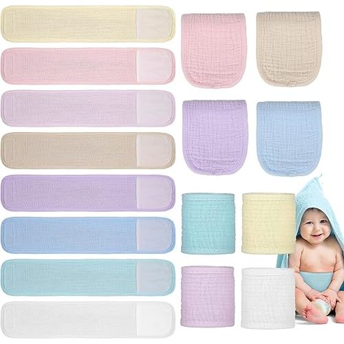 Vabean 8 Pcs Baby Infant Umbilical Cord Comfort Adjustable Cotton Belly Band for Protection, Baby Gifts for 0 To12 Months (Simple)