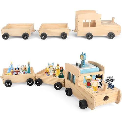 for Tonies Box Organizer Storage Shelf, Magnetic Floating Shelves for Toniebox Generation 1 & 2 Player Tonies Figures Characters for Children, Display Collection 20~30 Characters - Train