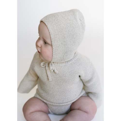 Purl Knit Bonnet ‘Oatmeal’