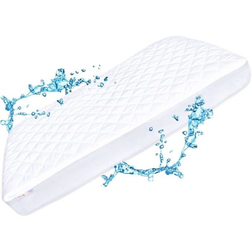 Pack N Play Mattress Protector Pad - Waterproof & Noiseless, Ultra-Soft Breathable Mattress Cover for Pack and Plays, Playards and Mini Cribs, Highly Absorbent Fitted and Dryer Safe