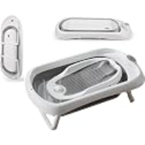 Rabb 1st Baby Bath Tub Foldable,Portable Bath Newborn to Toddler with Non-Slip Mat,Drain Hole,No Thermometer,Grey : Amazon.co.uk: Baby Products