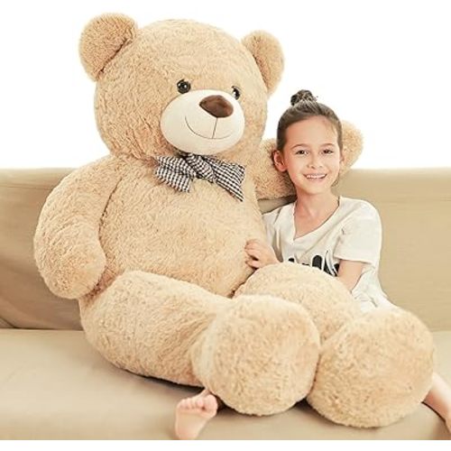 Poutmac 47 inch Giant Teddy Bear Stuffed Animal Brown Big Plush Teddy Bear Valentine's Gift for Girlfriend Soft Stuffed Bear Animals for Christmas,Birthday,Mother's Day