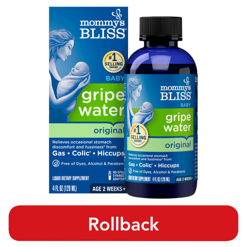 Mommy's Bliss Gripe Water Original, Relieves Stomach Discomfort, Pediatrician-Recommended, 4 fl oz