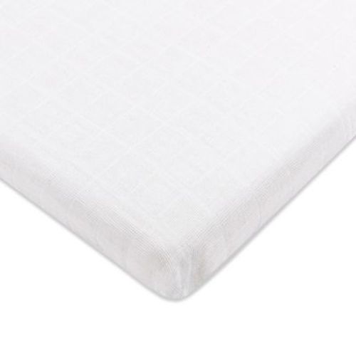 Babyletto All-Stages Bassinet Sheet in GOTS Certified Organic Muslin Cotton - Plain White