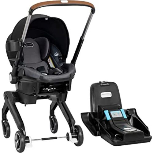 Evenflo Shyft DualRide with Carryall Storage Infant Car Seat and Stroller Combo (Boone Gray)