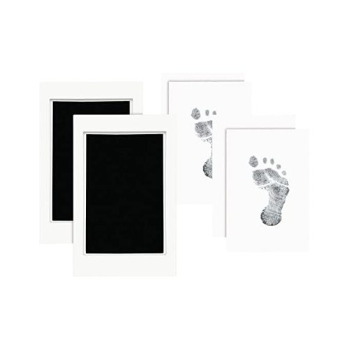 Pearhead Newborn Baby Handprint or Footprint “Clean-Touch” Ink Pad Set of Two, Black