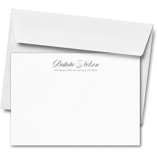 Personalized Stationery Letters and Envelopes - Custom Stationery Note Cards, Thank You Cards Set for Men and Women (Classic Suite)