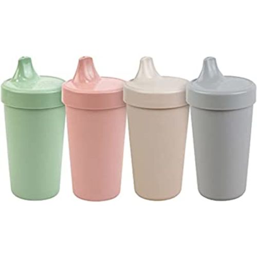 Re-Play Made in The USA 4pk No Spill Sippy Cups for Baby, Toddler, and Child  Feeding - Aqua, Blush, White, Grey (Fresh+) 