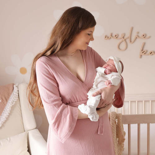 Bamboo Knit Maternity Robe | Solids