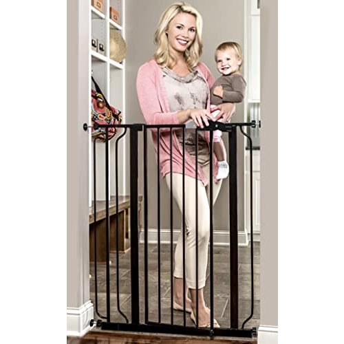 Regalo Easy Step Extra Tall Walk Thru Baby Gate, Bonus Kit, Includes 4-Inch Extension Kit, Pressure Mount Kit and Wall Cups and Mounting Kit, Black, 4 Count (Pack of 1)