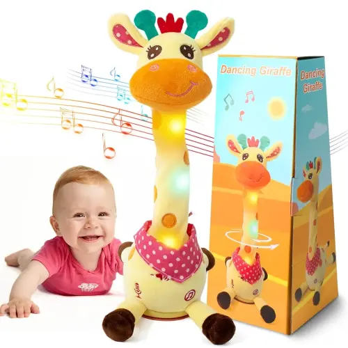 Emoin Giraffe Stuffed Animal Baby Toys 6 to 12 Months Giraffe Toys Singing 10 Children's Songs Dancing Giraffe Light Up Toys Repeat What You Say Giraffe Gifts for Toddlers 1-3 Years Old