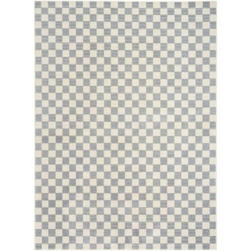 Nourison Serenity Home Checkered Indoor Area Rug Ivory 5'3" X 7'3"