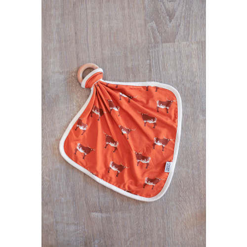 Longhorn Bamboo Lovie with Wooden Ring