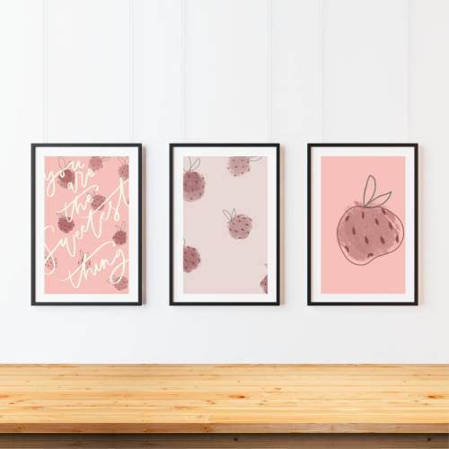 Berry Nursery Wall Art, Berry Nursery, Girl Nursery Decor, Berry Nursery Decor, Fruit Wall Art.