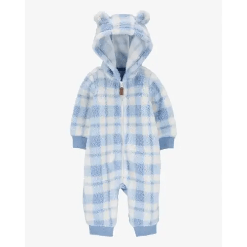 Baby Plaid Hooded Fuzzy Jumpsuit - Carter's | Carter's