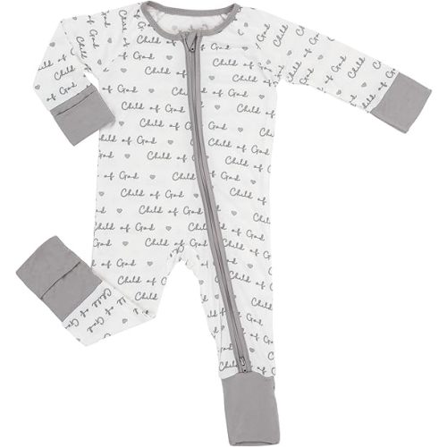 LollyBanks Baby Pajamas, 2-Way Zipper Romper, Newborn (Child of God)