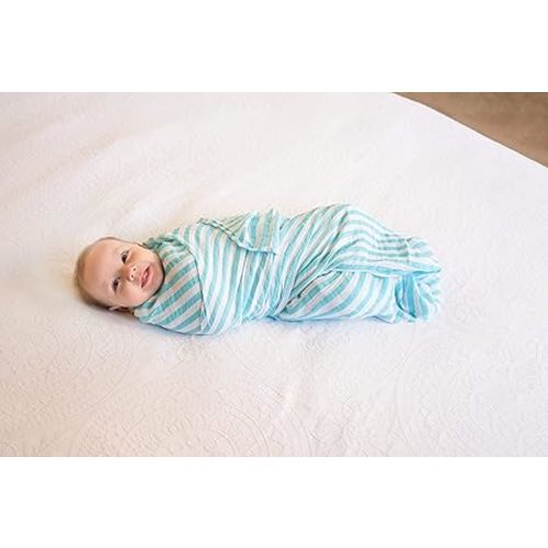 green sprouts Muslin Swaddle Blankets made from Organic Cotton | Generously sized for easy swaddling | Super soft & softer with every wash , 2 Count (Pack of 1) - Aqua Set